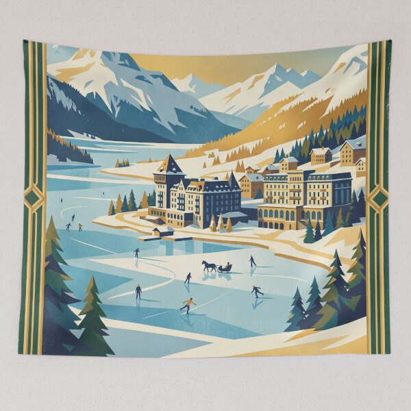 Item preview, St. Moritz Switzerland Vintage Travel Poster designed and sold by Bomax121.