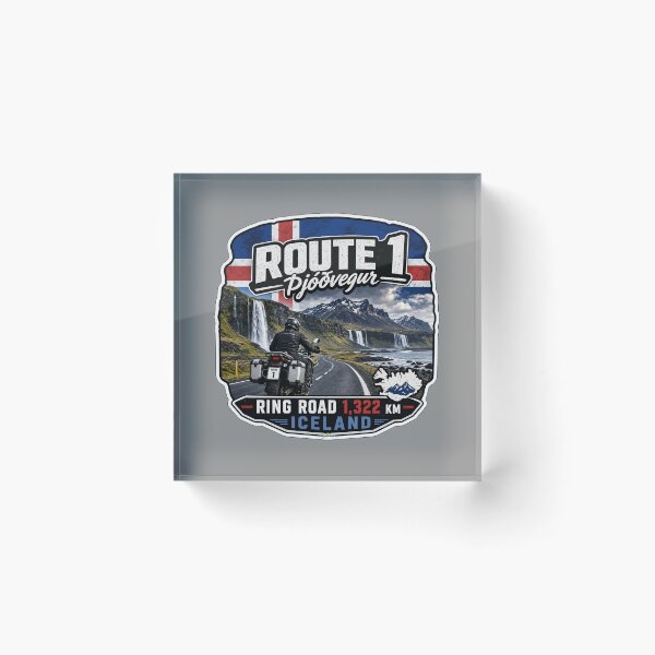 Item preview, Iceland Ring Road Route 1 Motorcycle Sticker TShirt 05 designed and sold by OuterShellUK.
