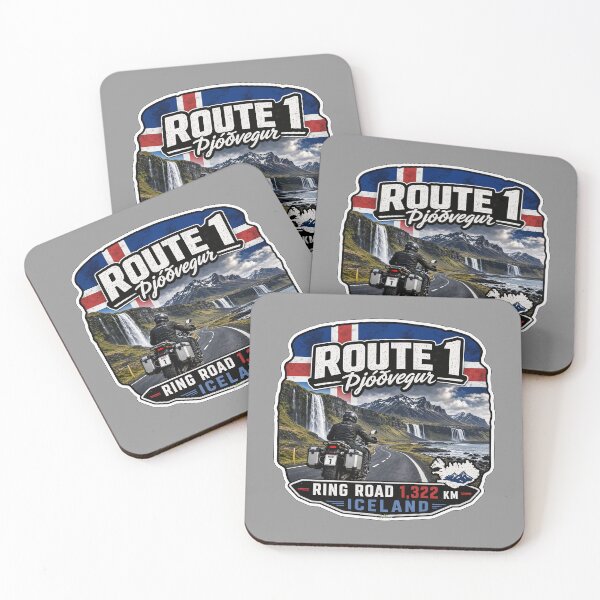 Item preview, Iceland Ring Road Route 1 Motorcycle Sticker TShirt 05 designed and sold by OuterShellUK.