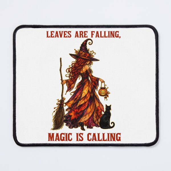 Item preview, Leaves Are Falling, Magic Is Calling Witch Autumn Halloween Vintage Art designed and sold by Spyshirt.