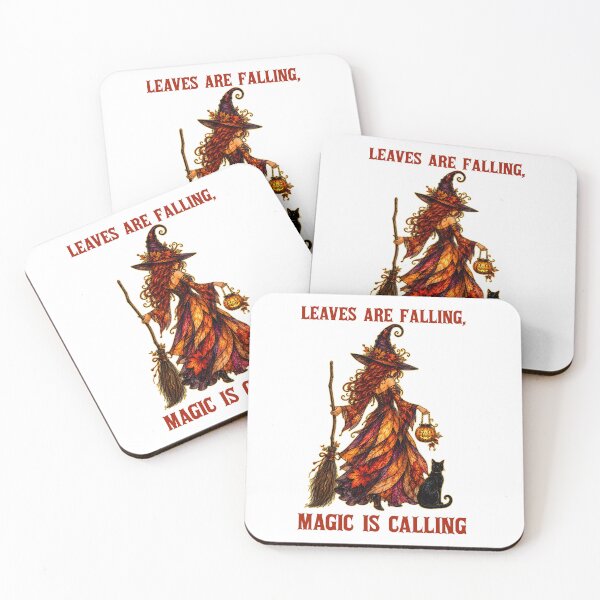 Item preview, Leaves Are Falling, Magic Is Calling Witch Autumn Halloween Vintage Art designed and sold by Spyshirt.