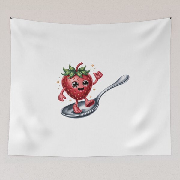 Item preview, Cheerful Strawberry on Silver Spoon designed and sold by jkrphoto.
