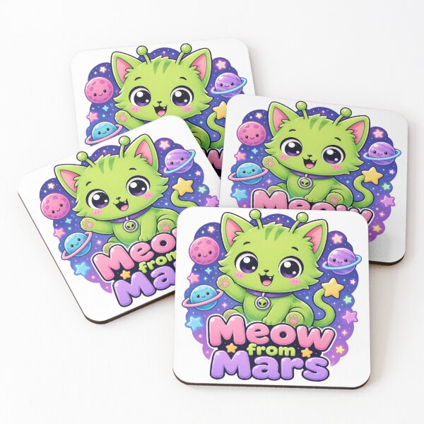 Item preview, Meow From Mars Alien Cat designed and sold by Ruamid.