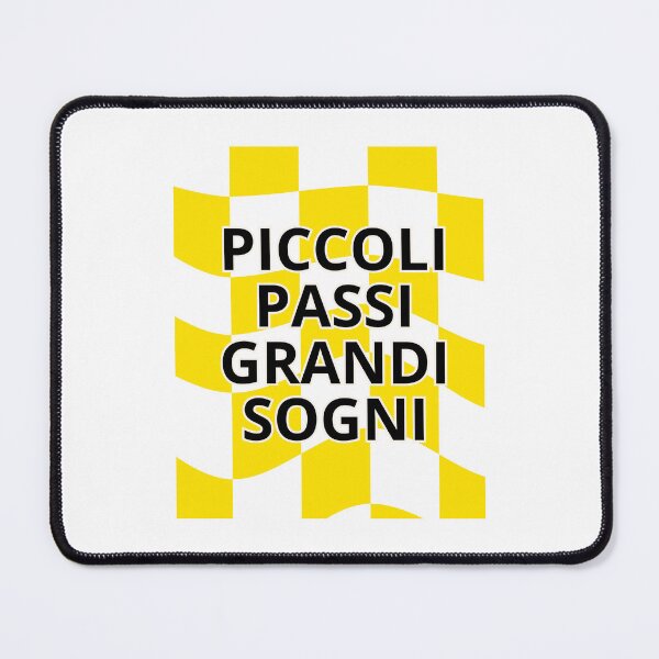 Item preview, Piccoli Passi Grandi Sogni - Italian Inspirational Quote on a Yellow and White Checkered Background designed and sold by icreativestudio.