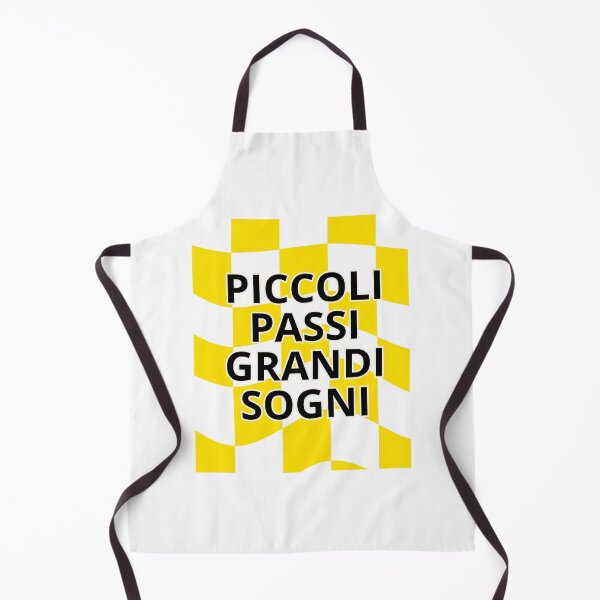 Item preview, Piccoli Passi Grandi Sogni - Italian Inspirational Quote on a Yellow and White Checkered Background designed and sold by icreativestudio.