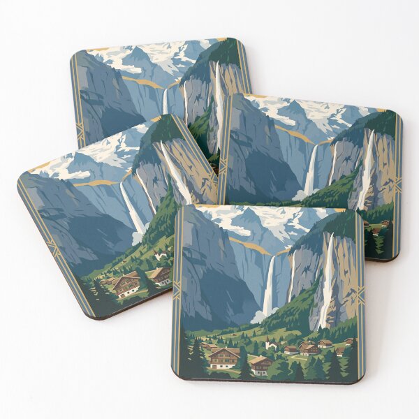 Item preview, Lauterbrunnen Switzerland Vintage Travel Poster designed and sold by Bomax121.