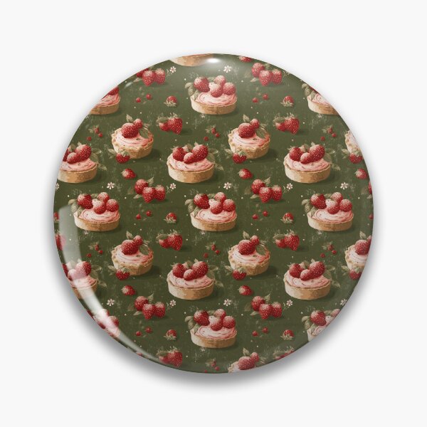 Item preview, Strawberry Pie Green Background Pattern  designed and sold by LouieVanille.