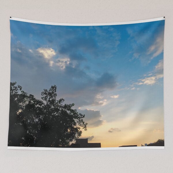Item preview, Golden Sunset Beneath a Dramatic Blue Sky | Peaceful Nature Photography designed and sold by harshartsz.