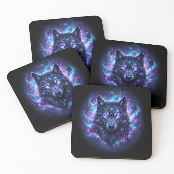 Item preview, Cybernetic Neon Nebula Wolf designed and sold by  Color & Form.