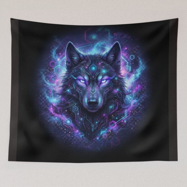 Item preview, Cybernetic Neon Nebula Wolf designed and sold by  Color & Form.