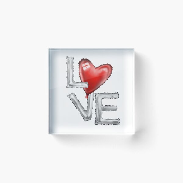 Item preview, ⁠LOVE Silver Foil Balloon Red Heart Pattern designed and sold by Fiorart Studio .