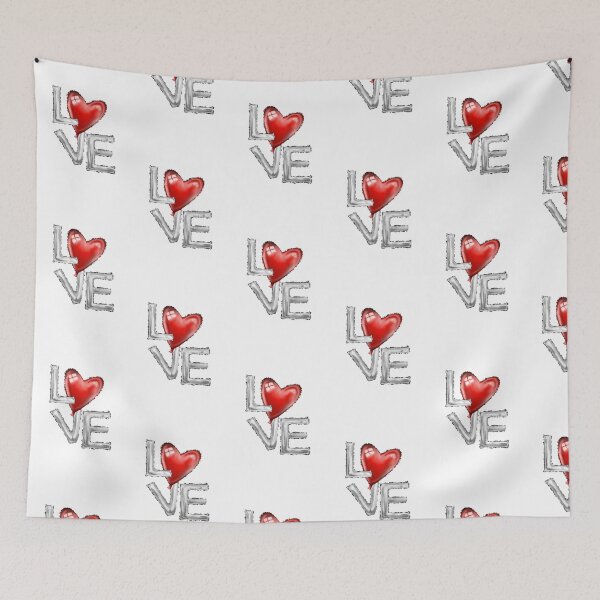 Item preview, ⁠LOVE Silver Foil Balloon Red Heart Pattern designed and sold by Fiorart Studio .