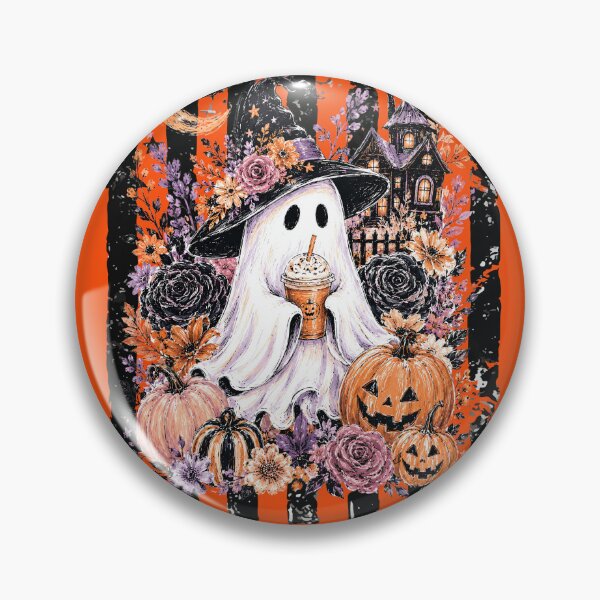 Item preview, Spooky Ghost with Pumpkin Spice Coffee designed and sold by fernandmoonbeam.