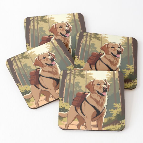 Item preview, Golden Retriever Hiking Forest Trail designed and sold by IntelliMindDesigns.