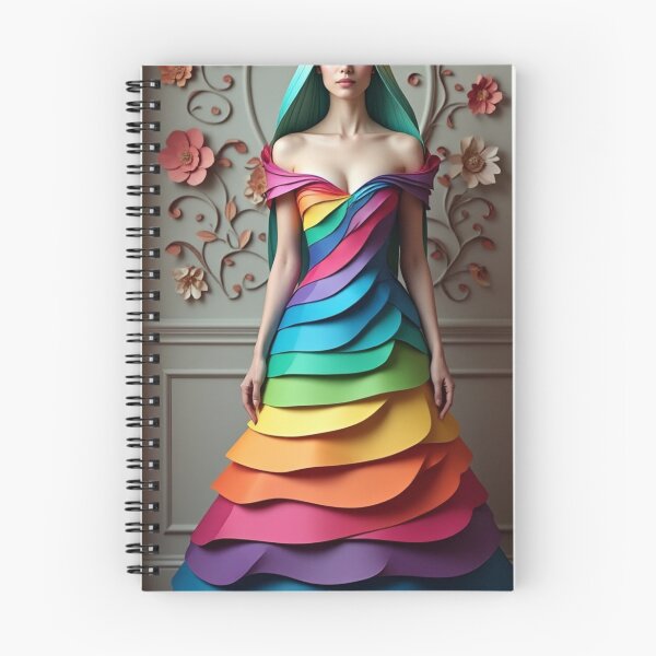 Item preview, Rainbow Layered Papercraft Woman | Elegant 3D Paper Sculpture Wall Art designed and sold by Xenovita.