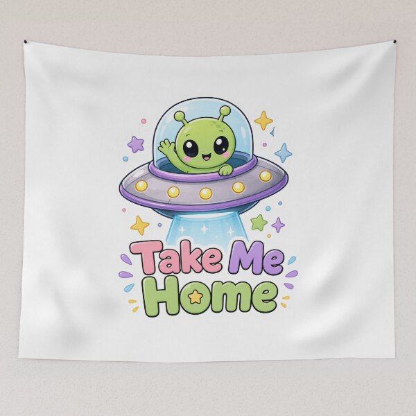 Item preview, Take Me Home Happy Alien UFO designed and sold by Ruamid.