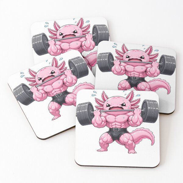 Item preview, Buff Gym Axolotl Funny Weightlifting Fitness Muscle designed and sold by Uniqueauraaprints.