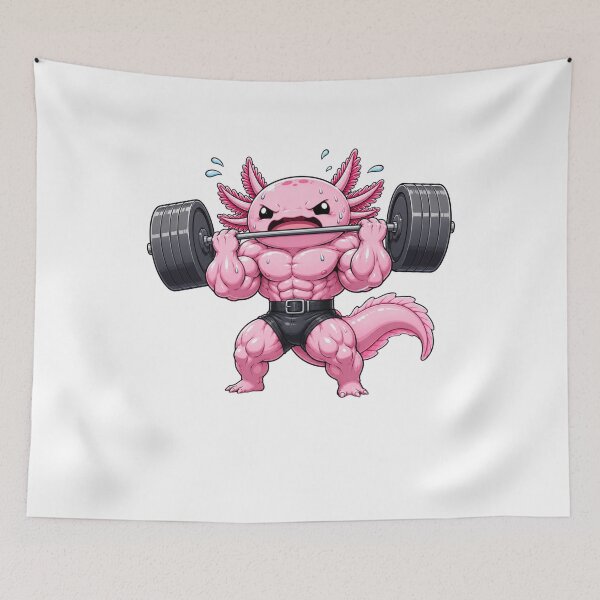 Item preview, Buff Gym Axolotl Funny Weightlifting Fitness Muscle designed and sold by Uniqueauraaprints.