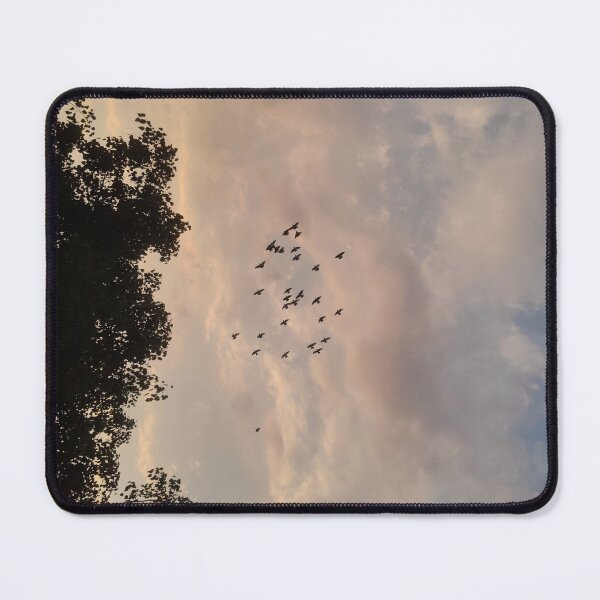 Item preview, Flock of Birds in a Dreamy Sunset Sky | Peaceful Nature Photography designed and sold by harshartsz.