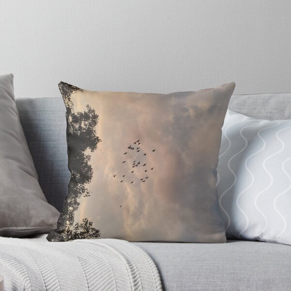 Item preview, Flock of Birds in a Dreamy Sunset Sky | Peaceful Nature Photography designed and sold by harshartsz.