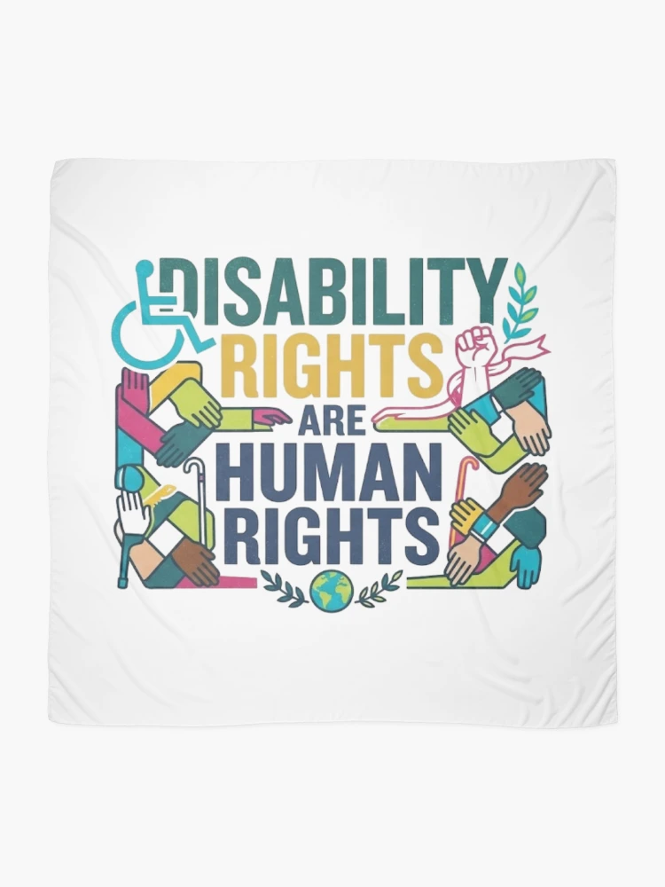 Thumbnail 2 of 3, Scarf, Disability Rights Are Human Rights designed and sold by Zbixu.