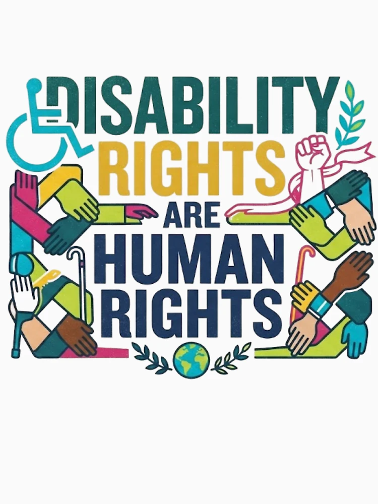 Thumbnail 4 of 4, Racerback Tank Top, Disability Rights Are Human Rights designed and sold by Zbixu.