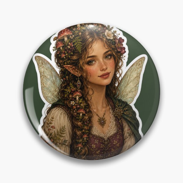 Item preview, Woodland Fairy Portrait  designed and sold by Whimsical Cottagecore Art.