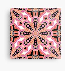 Autumn Spice Mandala- Boho Flower Bust Metal Print