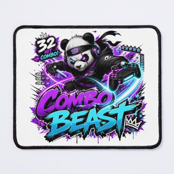 Item preview, COMBO BEAST Panda Gaming Sticker | Neon Esports Graffiti Gamer Design designed and sold by Stylestickers55.