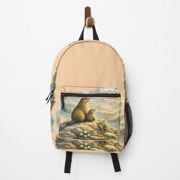 Item preview, Alpine Marmot Family at Sunrise designed and sold by Ambroa Stuff.