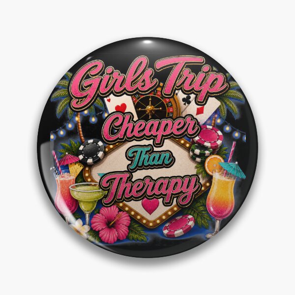 Item preview, Girls Trip Cheaper Than Therapy | Funny Vegas Bachelorette Party | Casino Vacation Retro Typography | Best Friends Weekend Gift designed and sold by A-T-H.