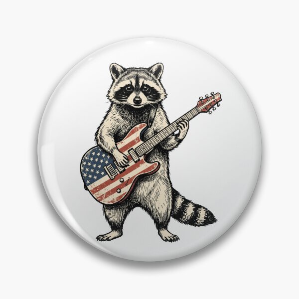 Item preview, Patriotic Electric Guitar Raccoon designed and sold by Roy & Tiffany.