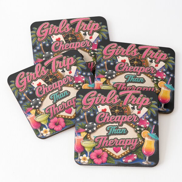 Item preview, Girls Trip Cheaper Than Therapy | Funny Vegas Bachelorette Party | Casino Vacation Retro Typography | Best Friends Weekend Gift designed and sold by A-T-H.