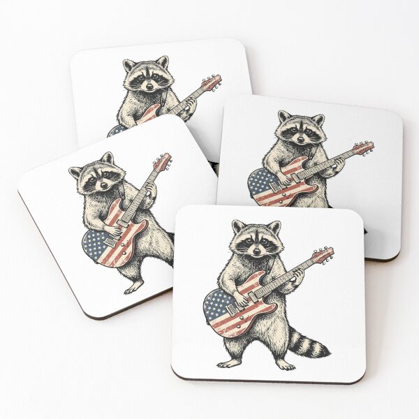 Item preview, Patriotic Electric Guitar Raccoon designed and sold by Roy & Tiffany.