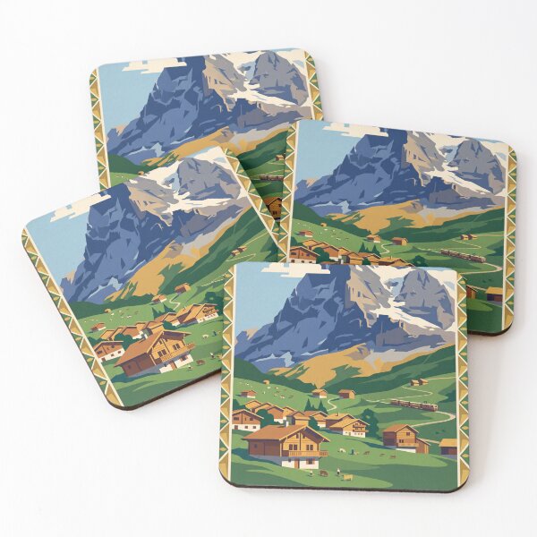 Item preview, Grindelwald Switzerland Vintage Travel Poster designed and sold by Bomax121.