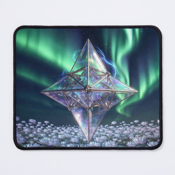 Item preview, Crystal Merkaba Floating Above Lotus Field designed and sold by IntelliMindDesigns.