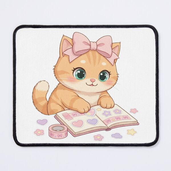 Item preview, Cute Cat Decorating Kawaii Sticker Scrapbook designed and sold by Moody Vibes Studio.