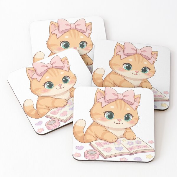 Item preview, Cute Cat Decorating Kawaii Sticker Scrapbook designed and sold by Moody Vibes Studio.