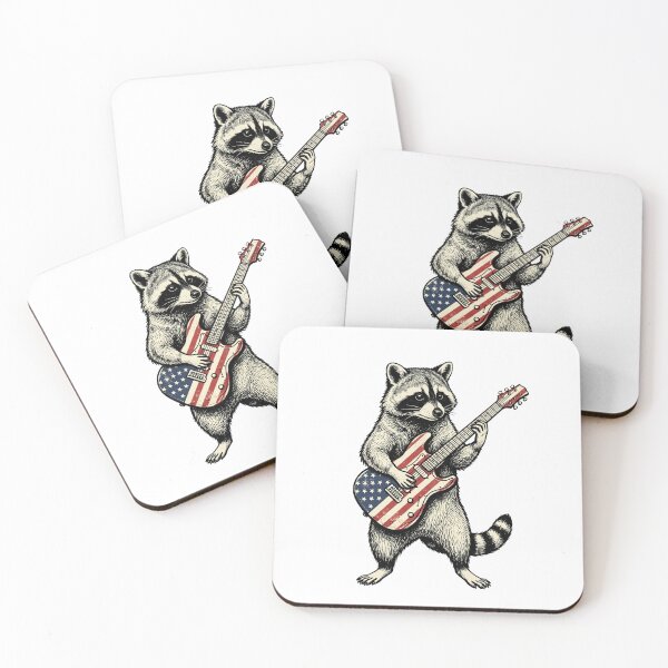 Item preview, Rocking Patriotic Guitar Raccoon designed and sold by Roy & Tiffany.