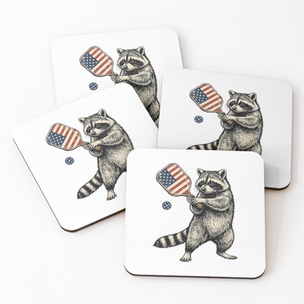 Item preview, Patriotic Pickleball Raccoon Paddle designed and sold by Roy & Tiffany.