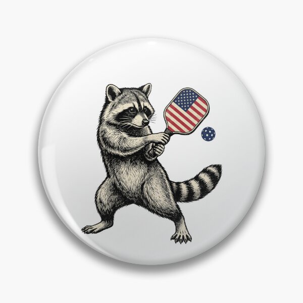 Item preview, Patriotic Pickleball Swing Raccoon designed and sold by Roy & Tiffany.