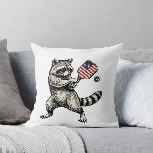 Item preview, Patriotic Pickleball Swing Raccoon designed and sold by Roy & Tiffany.