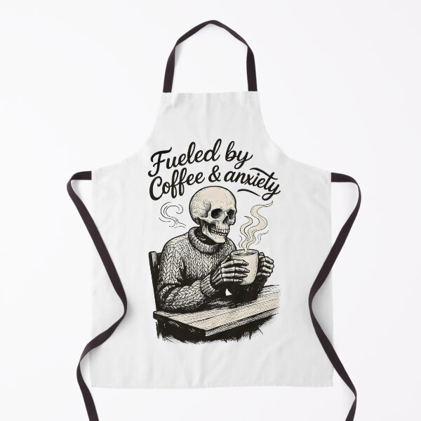 Item preview, Fueled by Coffee and Anxiety - Skeleton Cafe designed and sold by Dhenin Studio.