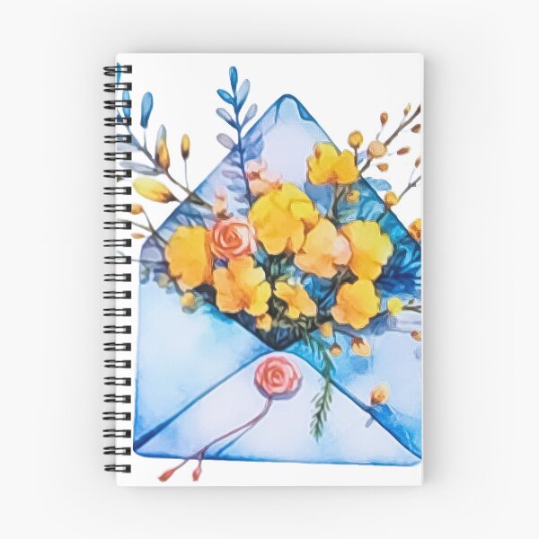 Item preview, Watercolor Spring Floral Envelope - Yellow Blooms Love Letter Art designed and sold by Tokraz-art.