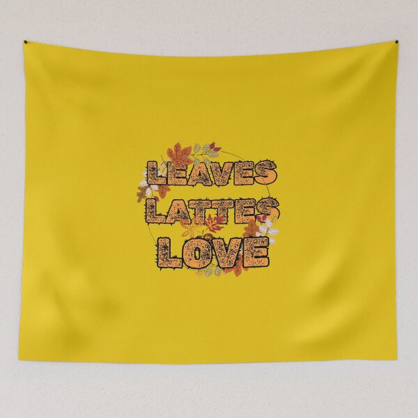 Item preview, Leaves Latte Love – Cozy Autumn Fall Typography Design designed and sold by HappyNestIN.