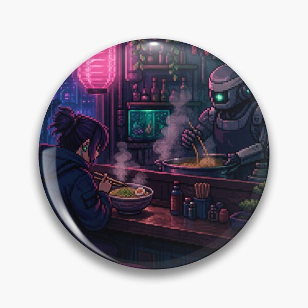 Item preview, Cyberpunk Noodle Bar Interior Pixel Art designed and sold by Pixel_lab.