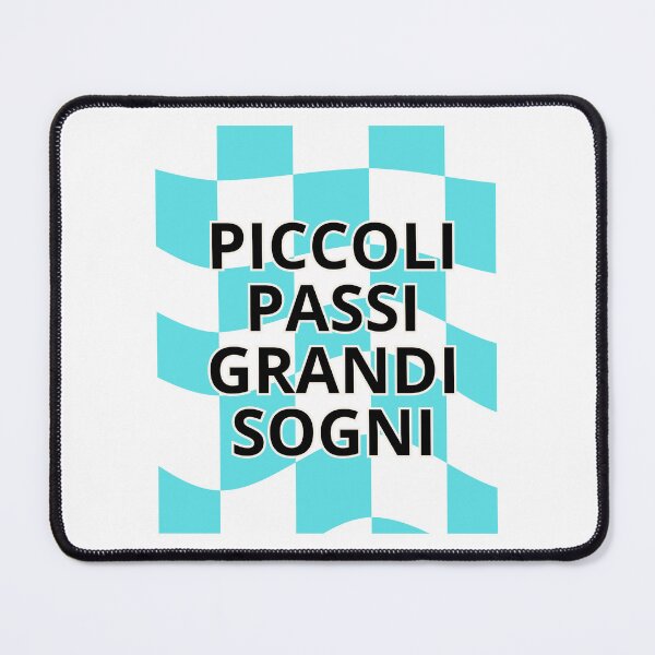 Item preview, Piccoli Passi Grandi Sogni - Italian Inspirational Quote on a Blue and White Checkered Background designed and sold by icreativestudio.