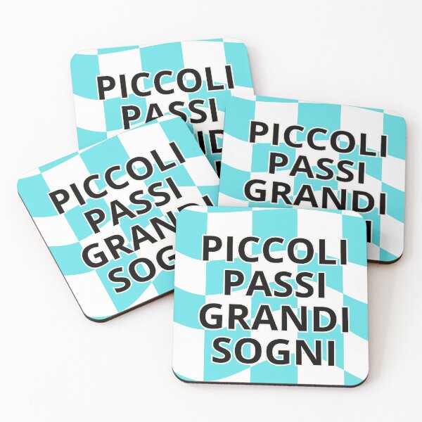 Item preview, Piccoli Passi Grandi Sogni - Italian Inspirational Quote on a Blue and White Checkered Background designed and sold by icreativestudio.