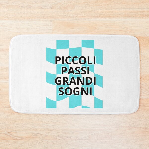 Item preview, Piccoli Passi Grandi Sogni - Italian Inspirational Quote on a Blue and White Checkered Background designed and sold by icreativestudio.