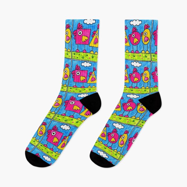 Item preview, Pink & Yellow Geometric Doodle Birds – Playful Hand-Drawn Cartoon designed and sold by fateh236.